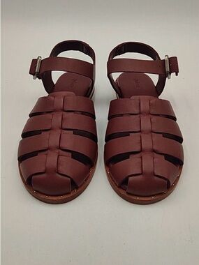 Quince Italian Leather Fisherman Sandals Brandy Brown Size 6 NWOB